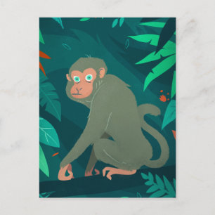 Cheeky Monkey in a Tree Postcard