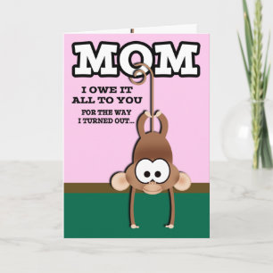 Cheeky Monkey Mothers Day Card