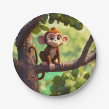 "Cheeky Monkey Party Plates"