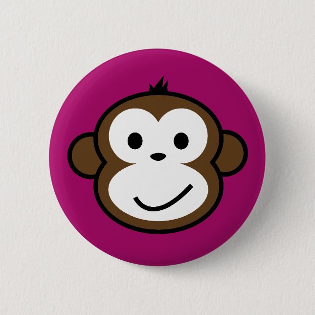Cheeky Monkey [purple] 6 Cm Round Badge (Front)