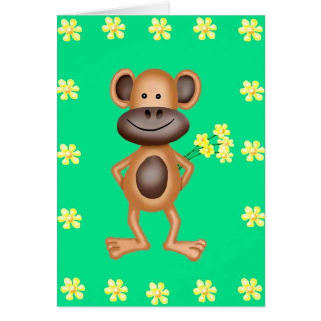 Cheeky Monkey With Flowers (Front)
