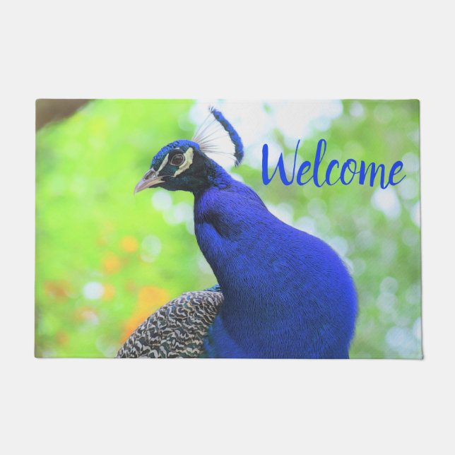 Cheeky Peacock Doormat (Front)