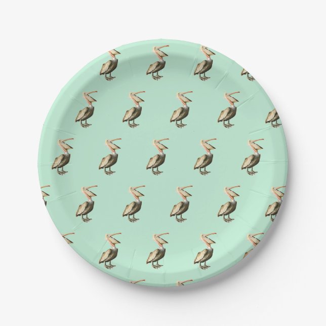 cheeky pelican print plates beach party (Front)