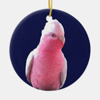 Cheeky pink and gray Australian parrot Ceramic Tree Decoration