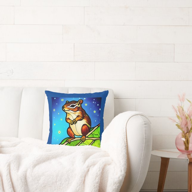 Cheeky, Playful Chipmunk Pal Cushion (Couch)