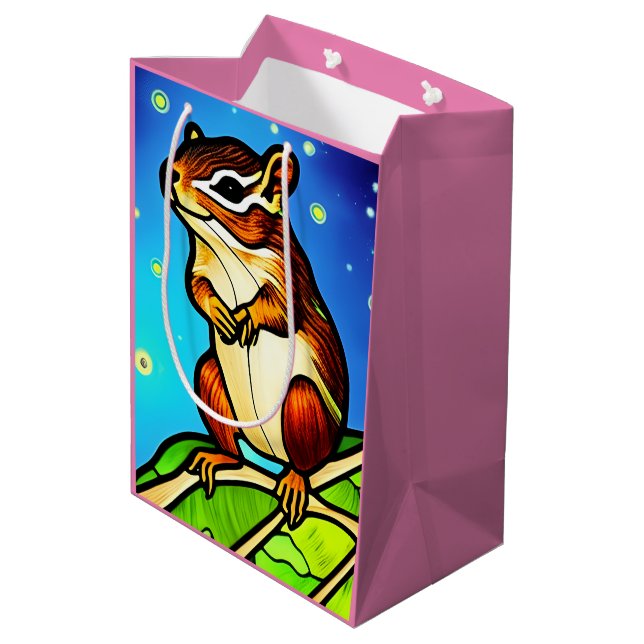 Cheeky, Playful Chipmunk Pal Medium Gift Bag (Back Angled)