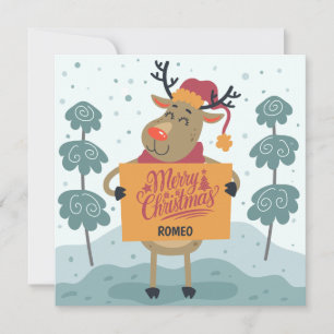 Cheeky Reindeer Christmas Greeting Card