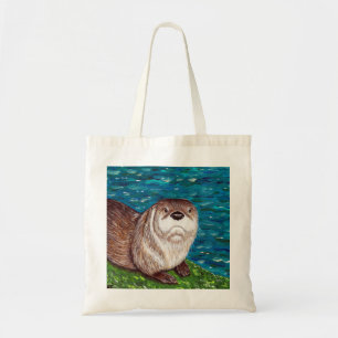 Cheeky River Otter painting Tote Bag