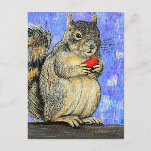 Cheeky Squirrel Painting Postcard (Front)