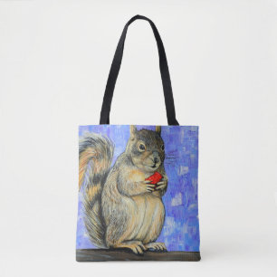 Cheeky Squirrel Painting Tote Bag