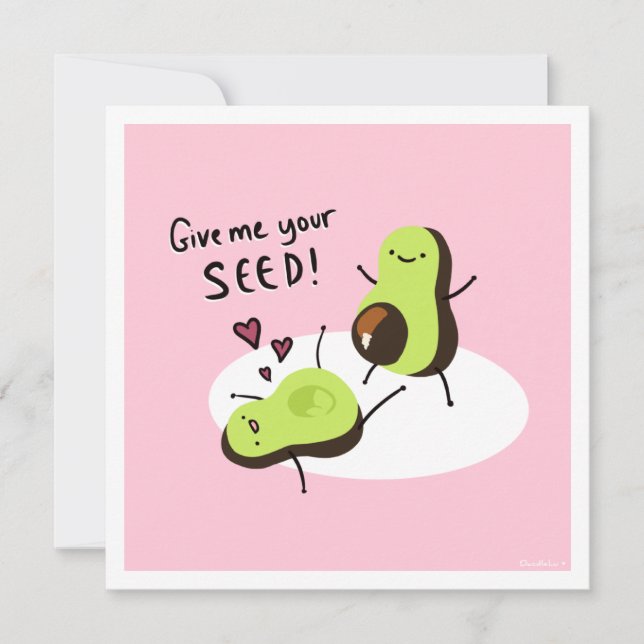 Cheeky Valentines Avocado  Holiday Card (Front)