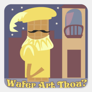 Cheeky Wafer Cookie Saying Square Sticker