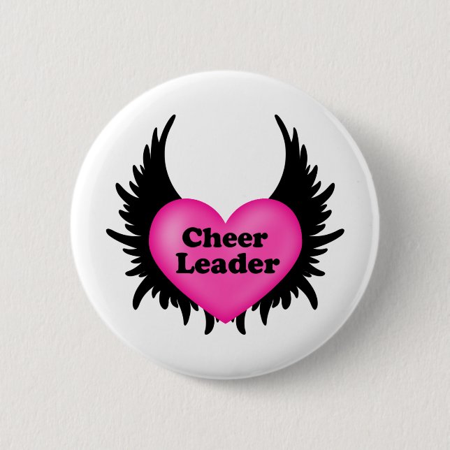 Cheeleader Heart 6 Cm Round Badge (Front)