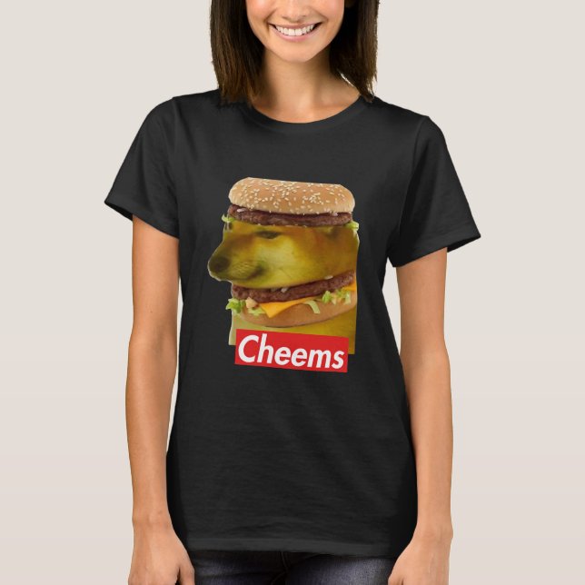 Cheems Cheemsburbger Ironic Doge Meme T-Shirt (Front)