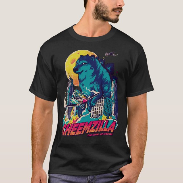 Cheemzilla - The Gomd of Cheemse  Blue  Kaiju Shib T-Shirt (Front)