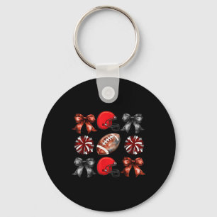 Cheer And Football Game Day Red Team Football Mum Key Ring