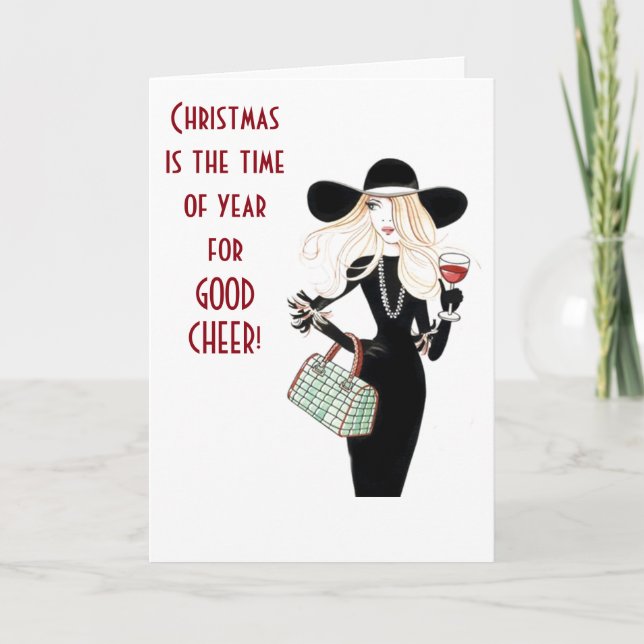 ***CHEER AT CHRISTMAS*** WINE FOR SURE!!!! HOLIDAY CARD (Front)