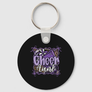 Cheer Aunt Auntie Bow Sport Cheerleader Cheerleadi Key Ring