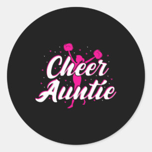 Cheer Aunt Cheerleader Outfit Cheer Auntie Cheer Classic Round Sticker