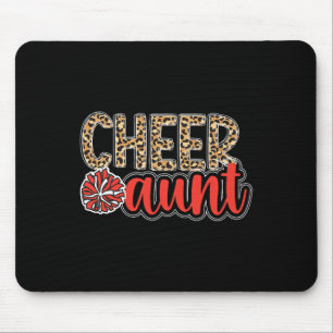 Cheer Aunt Leopard Aunt Of A Cheerleader Aunt Chee Mouse Mat