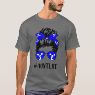 Cheer Aunt Life Messy Bun Hair Cheerleading Mother T-Shirt