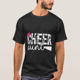 Cheer Aunt Of A Cheerleader Auntie Bow Cheerleadin T-Shirt