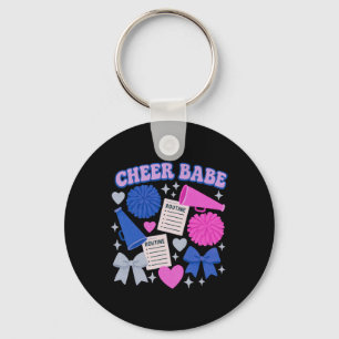 Cheer Be Coquette Cheerleading Routine Graphic Key Ring