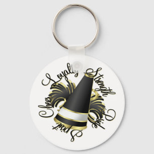 Cheer Black and Gold Qualities Key Ring
