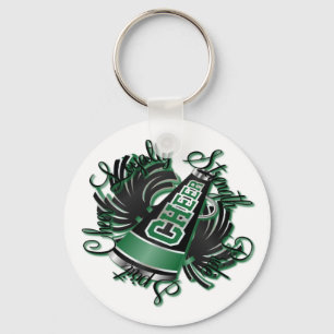 Cheer Black and Green Qualities Key Ring