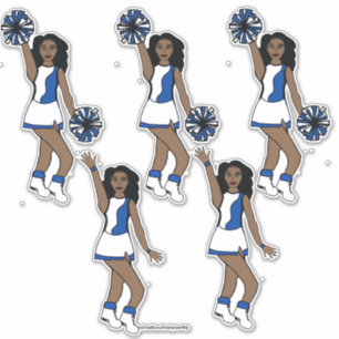 Cheer Blue 14" x 14" Custom-Cut Vinyl Stickers #3