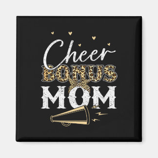 Cheer Bonus Mom Shirt Leopard Cheerleading Stepmom Magnet