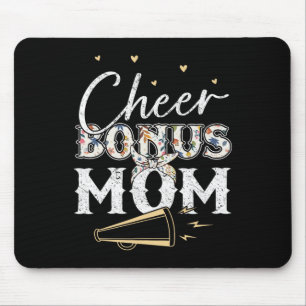 Cheer Bonus Mom Shirt Leopard Cheerleading Stepmom Mouse Mat