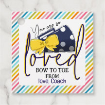 Cheer Bow and Megaphone Gift Tags for Cheerleaders