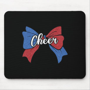 Cheer Bow Blue Red Funny Sport Cheerleader Cheerle Mouse Mat