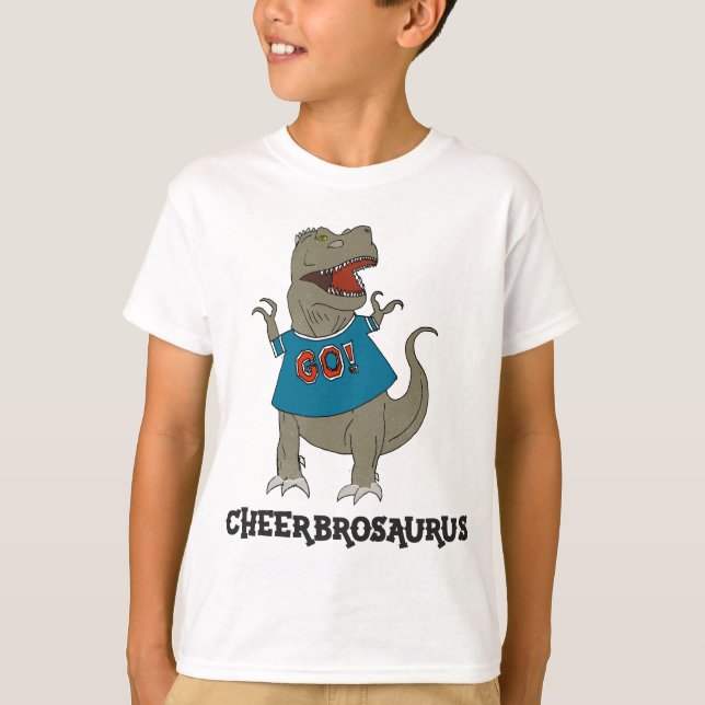 Cheer Brother Dinosaur Boys Cheerleading T-Shirt (Front)