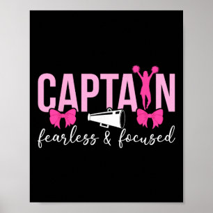 Cheer Captain Fearless And Focused Cheerleading Ca Poster