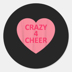 Cheer Cheerleader - Candy I Love Heart Valentines Classic Round Sticker