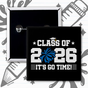 Cheer Cheerleader Graduation Class of 2026 Senior 15 Cm Square Badge