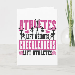 Cheer Cheerleading Athletes Lift Weights Cheerlead Card