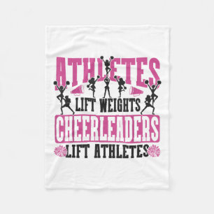 Cheer Cheerleading Athletes Lift Weights Cheerlead Fleece Blanket