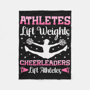 Cheer Cheerleading Athletes Lift Weights Cheerlead Fleece Blanket