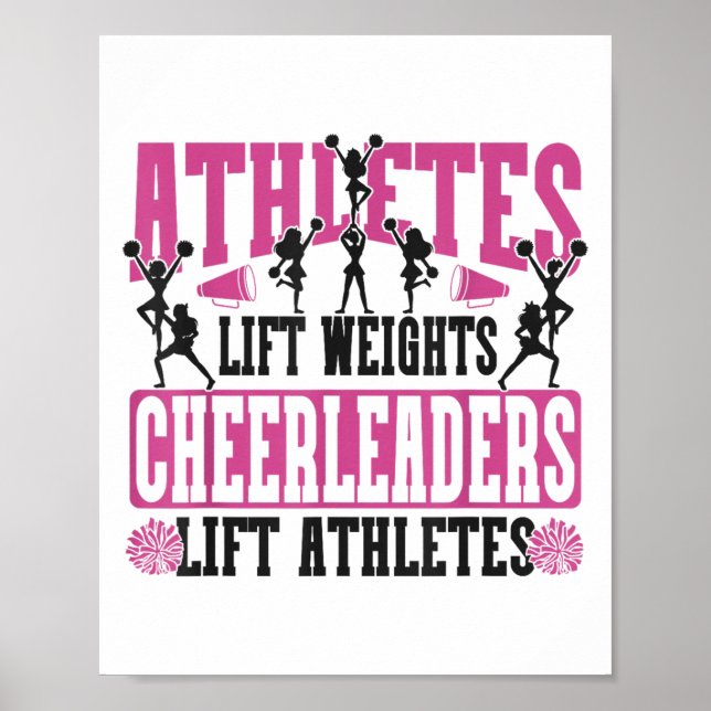 Cheer Cheerleading Athletes Lift Weights Cheerlead Poster (Front)