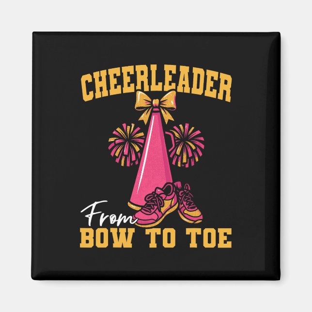 Cheer Cheerleading Cheerleader From Bow To Toe _2  Magnet (Front)