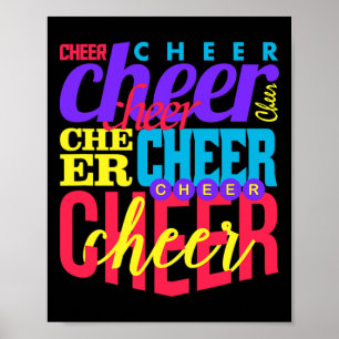 Cheer Cheerleading Cheerleader Typography Collage Poster