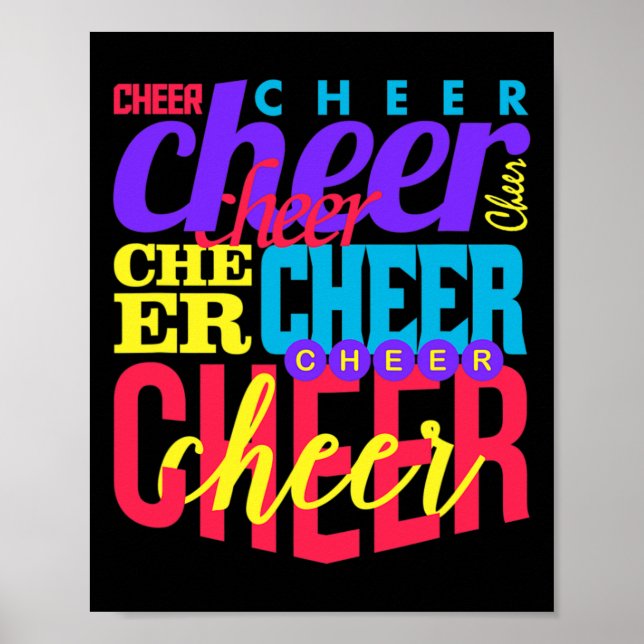Cheer Cheerleading Cheerleader Typography Collage  Poster (Front)