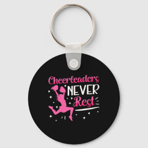 Cheer Cheerleading Cheerleaders Never Rest _1  Key Ring