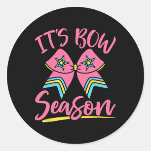 Cheer Cheerleading Coquette Bow Competition Team S Classic Round Sticker