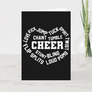 Cheer Cheerleading Heart Word Cloud Tuck Love Spli Card