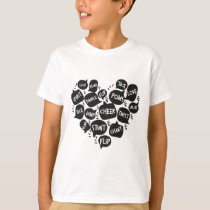 Cheer Cheerleading Heart Word Cloud Tuck Love Spli T-Shirt