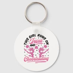 Cheer Cheerleading Jesus Faith Christian This Girl Key Ring